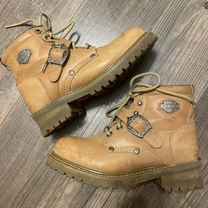 Harley-Davidson Tan Motorcycle Leather Boots
